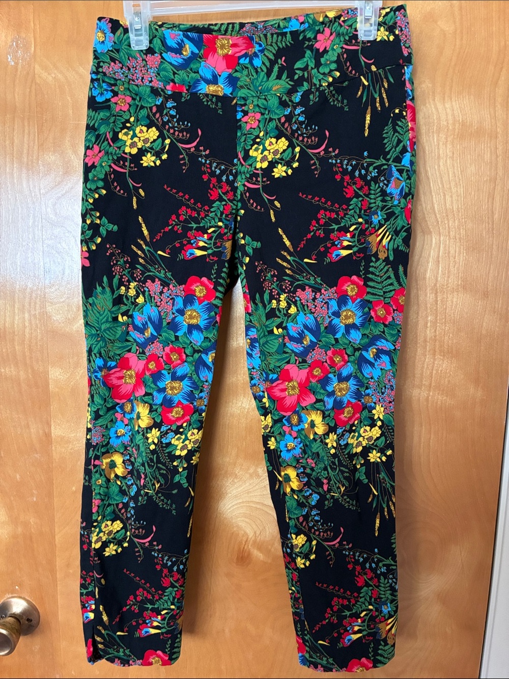 Soft surroundings Girls Black Floral Print Stretch Leggings PS